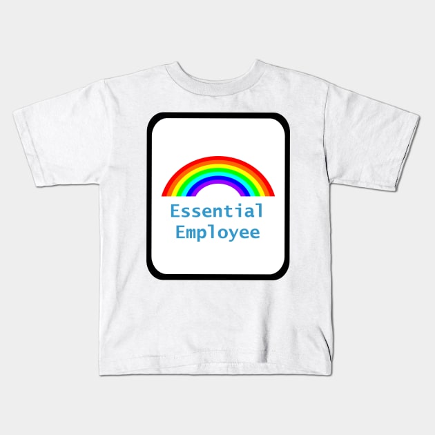 Framed Rainbow for Essential Employees Kids T-Shirt by ellenhenryart